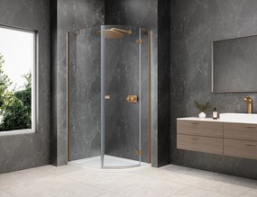 Polysan Polysan, GLOBE COPPER MATT štvorcová sprchová zástena 900x900mm, rohový vstup, číre sklo, GB5990PG