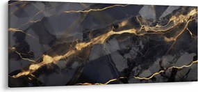 Obraz - Čierno - zlatý dekor (120x50 cm)