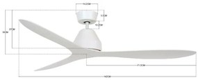 Lucci air 213040 - Stropný ventilátor WHITEHAVEN biela + diaľkové ovládanie