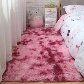 Protišmykový koberec SHAGGY ombré, červený