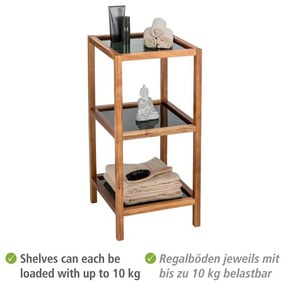 Sklenený kúpeľňový regál v čierno-prírodnej farbe 36x79 cm Fondi – Wenko