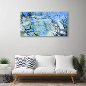 Obraz na skle Voda stromy umenie 100x50 cm