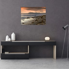 Sklenený obraz - More a hory (70x50 cm)