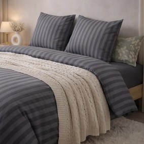 INTERMEDIC SK Hotelové povlečenie damašek tmavo sivé 200x220/2x70x90 cm – zips