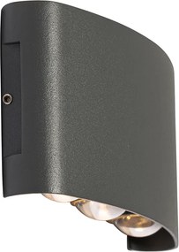 Vonkajšia nástenná lampa tmavosivá vrátane LED 6-žiarovková IP54 - Silly