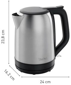 Tefal - Rýchlovarná kanvica SUBITO 1,7l 2400W/230V nerez/čierna
