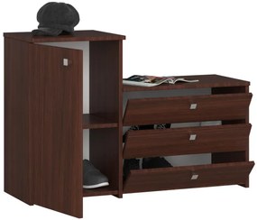 3 krídlový botník S16 s komodou - wenge