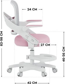 Detská otočná stolička Mark Adler Junior 4.3 ružová / sivá
