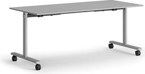 Mobilný stôl MATCH, 180x80 cm, sivá podnož, sivá