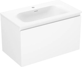 Mexen Orio, kúpeľňová skrinka 80 cm s umývadlom Vela, 1 zásuvka, biela matná, 91A10-08047-1-BF01-W23M01