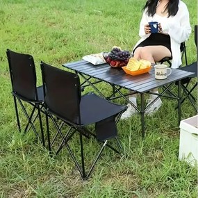 Skladacia rybárska stolička s praktickým puzdrom čierna