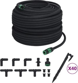 Záhradná priesaková hadica, čierna 0,6" 100 m, guma