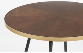 Okrúhly jedálenský stôl s doskou v dekore orechového dreva ø 91 cm Denise – White Label