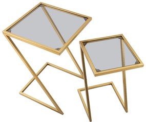 Odkladacie stolíky v súprave 2 ks so sklenenou doskou 40x40 cm Zet – Mauro Ferretti