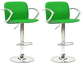 Barové stoličky 2 ks zelené umelá koža