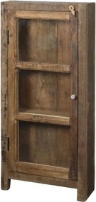 Hnedá antik drevená vitrína z recyklovaného dreva Grimaud - 47*18*105 cm