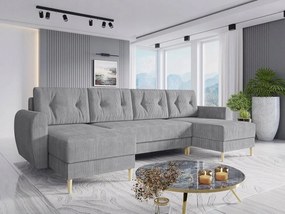 Rohová sedačka U Keklat U S (sivá čierna) (s úl. priestorom)