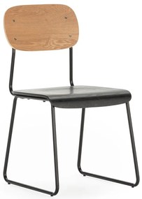 Jedálenská stolička v dekore jaseňa v čierno-prírodnej farbe v súprave 2 ks Aira – Marckeric