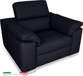 Moderné kožené kreslo LOREN II, tm. modrá (madras - 106 dark blue)