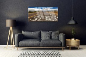 Skleneny obraz Cesta na púšti diaľnica 100x50 cm