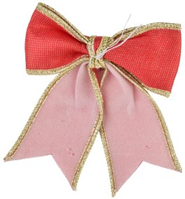 Vianočná dekoratívna mašľa Santa Lila 24,5x26 cm červená