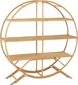 Prírodný ratanový okrúhly policový regál Nattio - 150*40*150cm