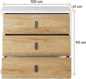 Dizajnová komoda Karlos 100cm dub hikor