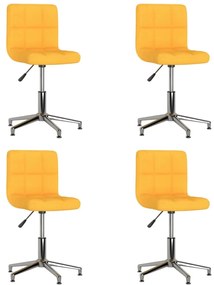 Otočné jedálenské stoličky 4 ks horčicovo-žlté látkové 3087611