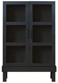 Čierna vitrína z borovicového dreva 107x160 cm Bonk – Basiclabel