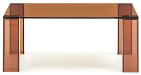 Hnedý sklenený konferenčný stolík 85x85 cm Adularia – Kave Home