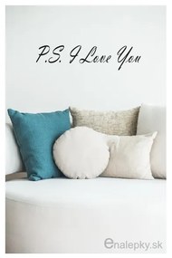 Nálepky na stenu - PS I love you Farba: azúrovo modrá 052
