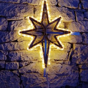 DECOLED LED světelná hvězda na VO 3D tisk, 60x90 cm, teple bílá