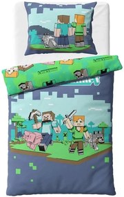 Detské obliečky Minecraft Hor sa do Boja 140x200/70x90 cm