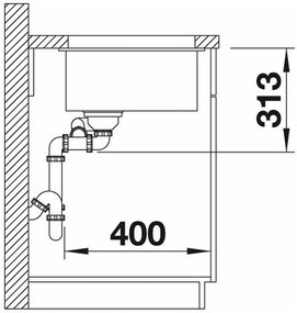 BLANCO SUBLINE 340/160 U InFino Silgranit čierna bez tiahla drez vpravo 525986
