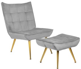 Kreslo VINNIS s podnožkou, sivé 856681