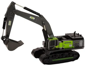 LEAN TOYS Pásové rýpadlo s kovovou lyžicou 1:55, čierno-zelené