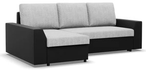 Rohová rozkladacia sedačka LUGO sivá / čierna