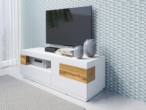 TV stolík Stacey Typ 41 (dub + biely vysoký lesk). Vlastná spoľahlivá doprava až k Vám domov. 1030467