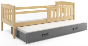 Posteľ s prístelkou KUBO 2 190x90 borovica - grafit