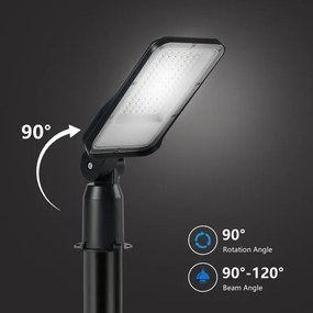 BRILAGI -LED Vonkajšie svietidlo so stĺpom a káblom 3 m URBANLIGHT LED/50W/230V čierna IP65