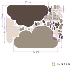 Nálepky oblakov na stenu za IKEA police 004op