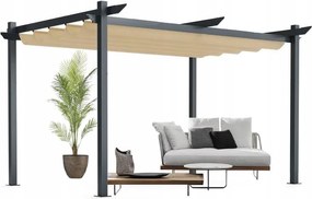 TRENDIE Pergola sivá s béžovou strechou 3x3m