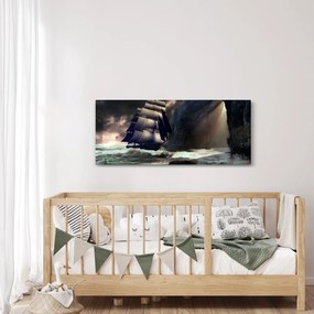 Obraz - Loď medzi útesmi (120x50 cm)