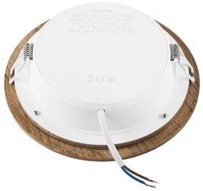 LED podhľadové svietidlo WOODY SPOT LED/16,5W/230V 4000K orech Ø18,5 cm