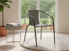 CH Záhradná ratanová stolička - tmavosivá