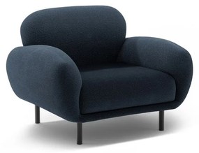 Tmavomodré kreslo z textílie buklé Poppy – Micadoni