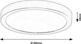 Rabalux 75076 - LED kúpeľňové stropné svietidlo SHAUN PLUS 30W/230V pr. 30 cm IP44 čierne