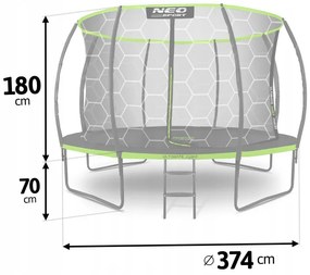 Záhradná trampolína, profilovaná, 374cm | Neo-Sport