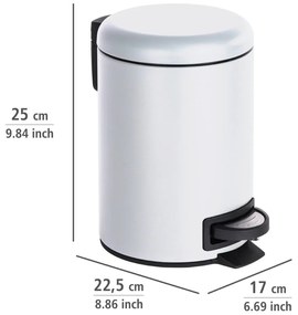 Biely odpadkový kôš Wenko Leman, 3 l