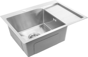 Rea Fin, 1-komorový oceľový drez 620x480x185 mm, brúsená oceľ, ZLE-06012